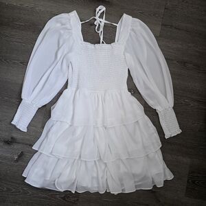 Byinns Elegant White Tiered Dress Size S